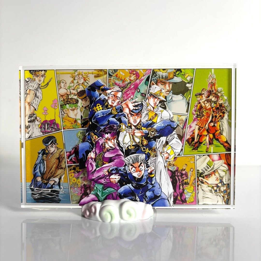 thumbnail for JOJO's Bizarre Adventure Immortal Diamond Group Photo Acrylic Birthday Crystal Brick Exquisite Card Brick Millet Gift