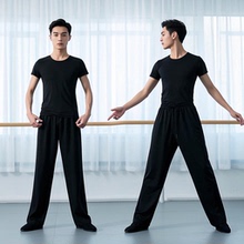 舞蹈服练功服男士宽松学生形体服现代舞拉丁舞莫代尔上衣裤子套装