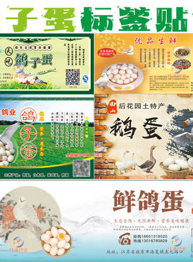 鸽子蛋包装袋礼盒贴商标不干胶蛋类标签贴纸定制鹌鹑蛋鹅蛋设计