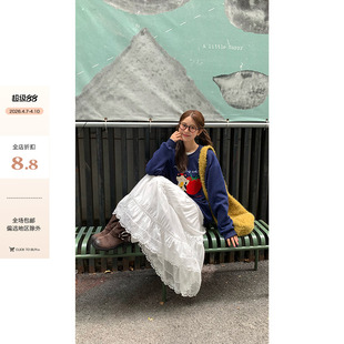 法式 少女小众半身裙 白色蕾丝小花边钩花蛋糕裙2026春夏新款 CCKOK
