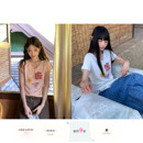 CCKOK 彩色花朵V领雪花棉短袖2026夏季新款宽松舒适设计休闲T恤女