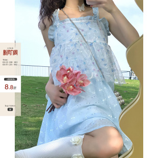 港风甜美温柔风chic初恋短裙ins CCKOK少女吊带连衣裙夏季 现货