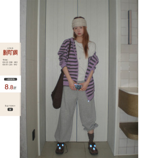 现货 小众运动设计阔腿裤 CCKOK 秋季 女 字母刺绣束脚休闲卫裤