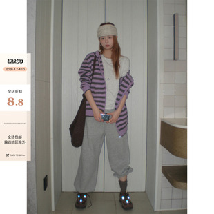 小众运动设计阔腿裤 女 秋季 字母刺绣束脚休闲卫裤 现货 CCKOK