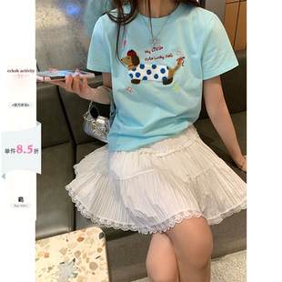 CCKOK 可爱腊肠小狗2026正肩T恤夏季新款港风小众设计短袖女潮ins