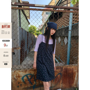 复古无袖 CCKOK 法式 新款 背心中长裙女 小碎花吊带裙连衣裙2026夏季