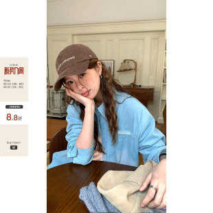 秋季 字母刺绣洗水柔软细纹灯芯绒衬衫 CCKOK 港风外套女 现货