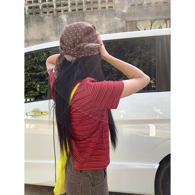 CCKOK简约彩色条纹短袖T恤