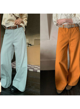 CCKOK 秋冬版型超好 韩系少女通勤简约 纯色简约洗水棉休闲裤女