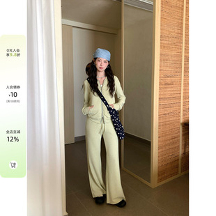 【现货】CCKOK 早春韩系通勤穿搭时尚韩系烫珠图形连帽卫衣套装女