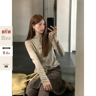 半高领羊绒打底衫 纯色简约款 女 秋冬气质百搭修身 CCKOK