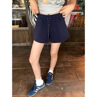 现货 运动休闲抽绳短裤 CCKOK 夏季 女 纯色显腿长简约毛圈卫裤