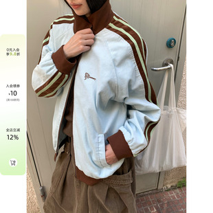 【现货】CCKOK 早春韩系通勤温柔风 撞色织带运动风灯芯绒外套女