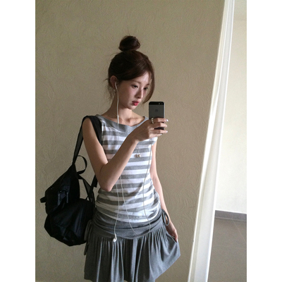 韩系条纹背心打底内搭外穿女
