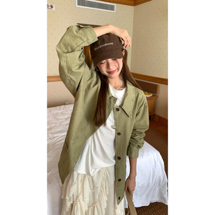 风衣外套秋季 重酵洗微磨毛工装 CCKOK 小众设计冲锋夹克女 现货