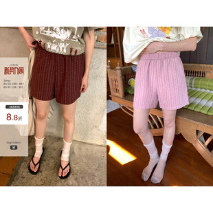 小众质感设计五分裤 2026春夏新款 女 复古小图腾印花休闲短裤 CCKOK