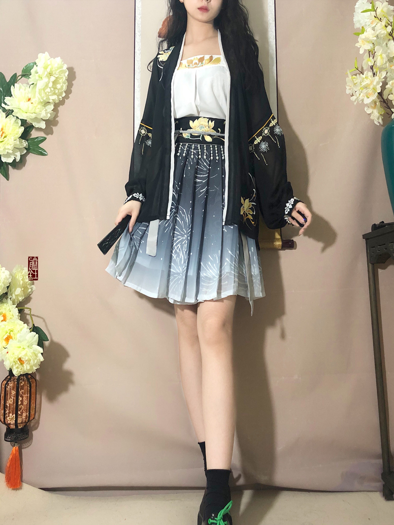 汉元素锦绣辞夏季雪纺汉服短裙