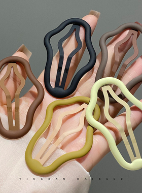 时尚磨砂镂空云朵bb夹子头饰女前额刘海发夹碎发固定神器大号边夹