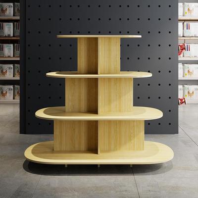 中岛柜展示台礼品展台便利店推头货架母婴货架烟酒柜台圆形置物架