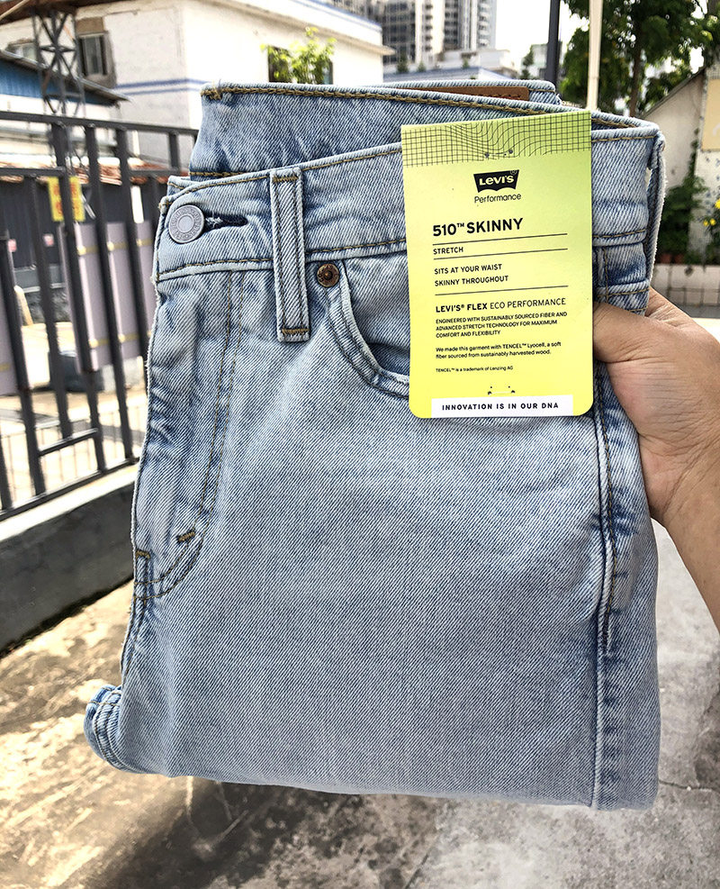 现货13.9 oz美国正品李维斯特修身小脚牛仔裤男中腰微弹510-1189