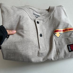3w760oh T恤tee纯棉灰色夏季 美国正品 wrangler威格亨利领短袖