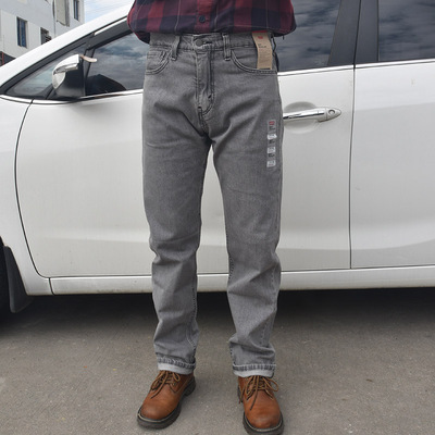 中腰直筒宽松牛仔裤男士微弹