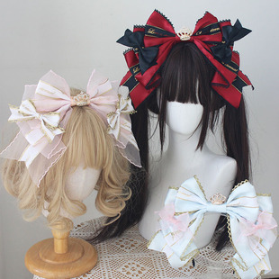 全色梦中 蝴蝶结手作发箍lolita小物配饰KC华丽花嫁大蝴蝶结头饰