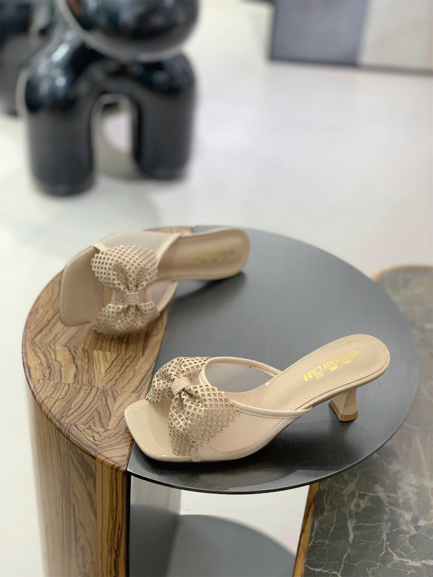 时尚外穿凉鞋女蝴蝶结鱼嘴高跟鞋