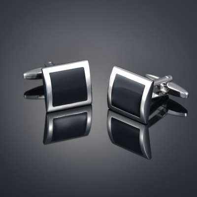 黑色正方形法式男士衬衫扣