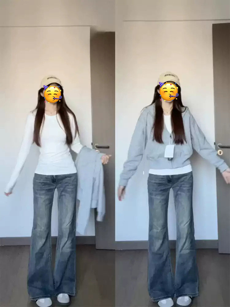 白色内搭打底衫女长袖早秋修身紧身正肩圆领上衣t恤外穿初秋薄款