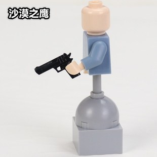 兼容乐高第三方军事人仔积木塑胶武器装备配件沙漠之鹰手枪小玩具