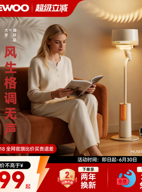大宇氛围灯空气循环扇等离子净化除味家用落地扇智能语音电风扇