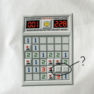 长袖 在宇间工作室 T恤｜扫雷最后一步｜280g重磅