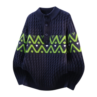 上衣衣服学生打底衫 毛衣男秋冬季 针织衫 线衣毛衫 加厚保暖潮流男士