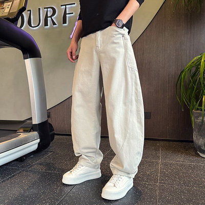 高级感宽松潮牌弯刀牛仔裤男款重磅宽松裤子2025新款春秋休闲男裤