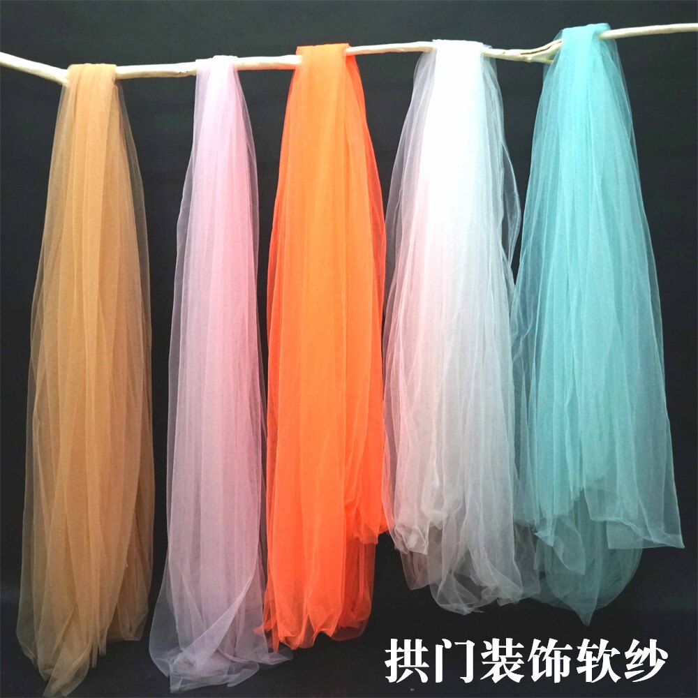 婚庆面料白色透明蕾丝拱门纱