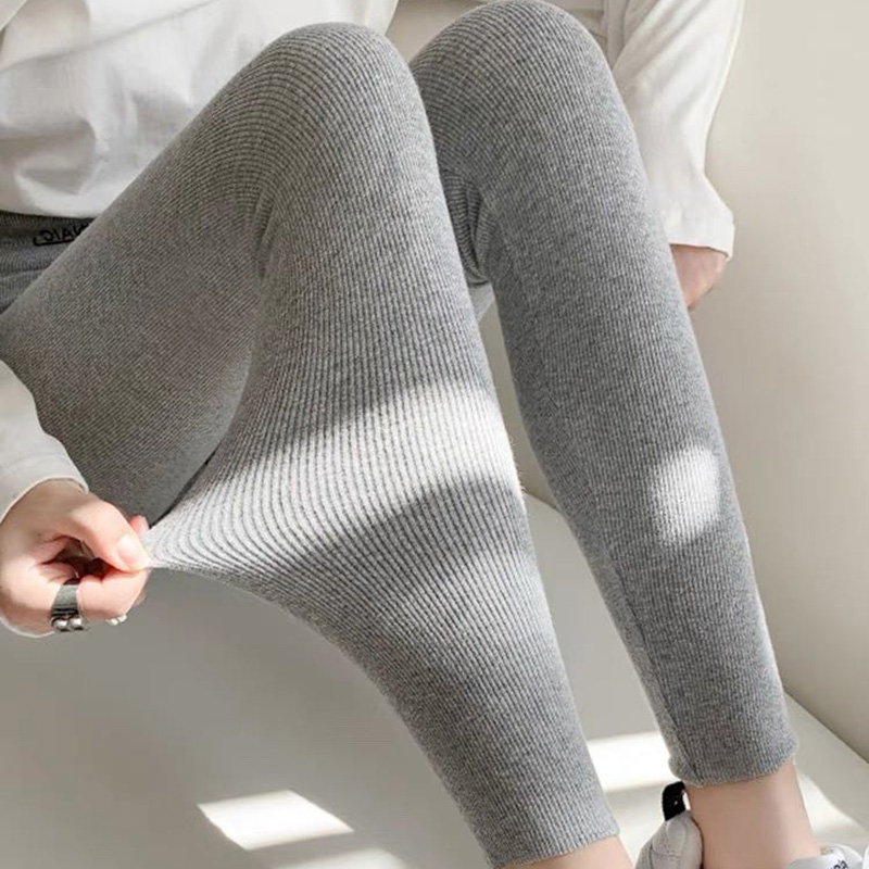 纯棉不起球巨暖显瘦坑条打底裤