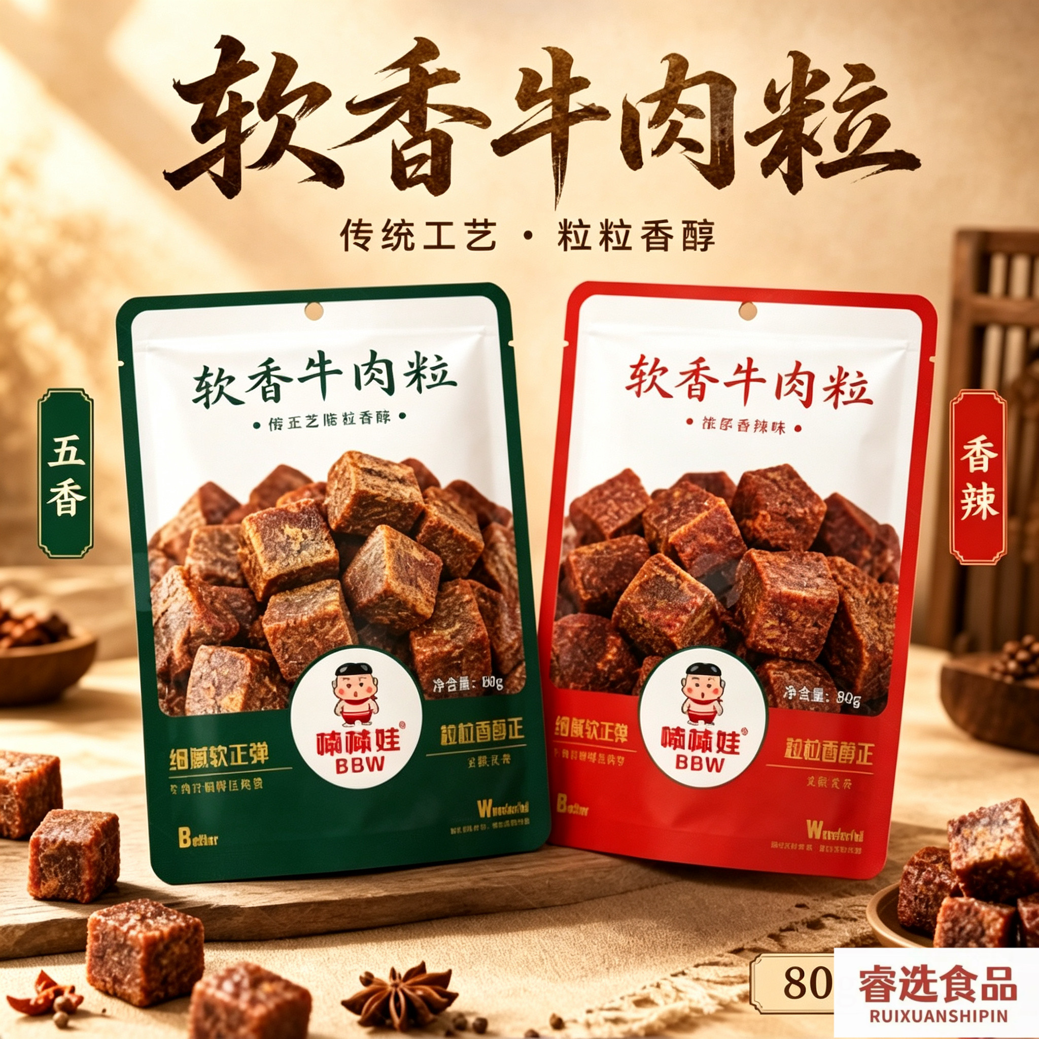 棒棒娃软香牛肉粒80g四川成都特产儿时记忆小零食休闲馋嘴小吃
