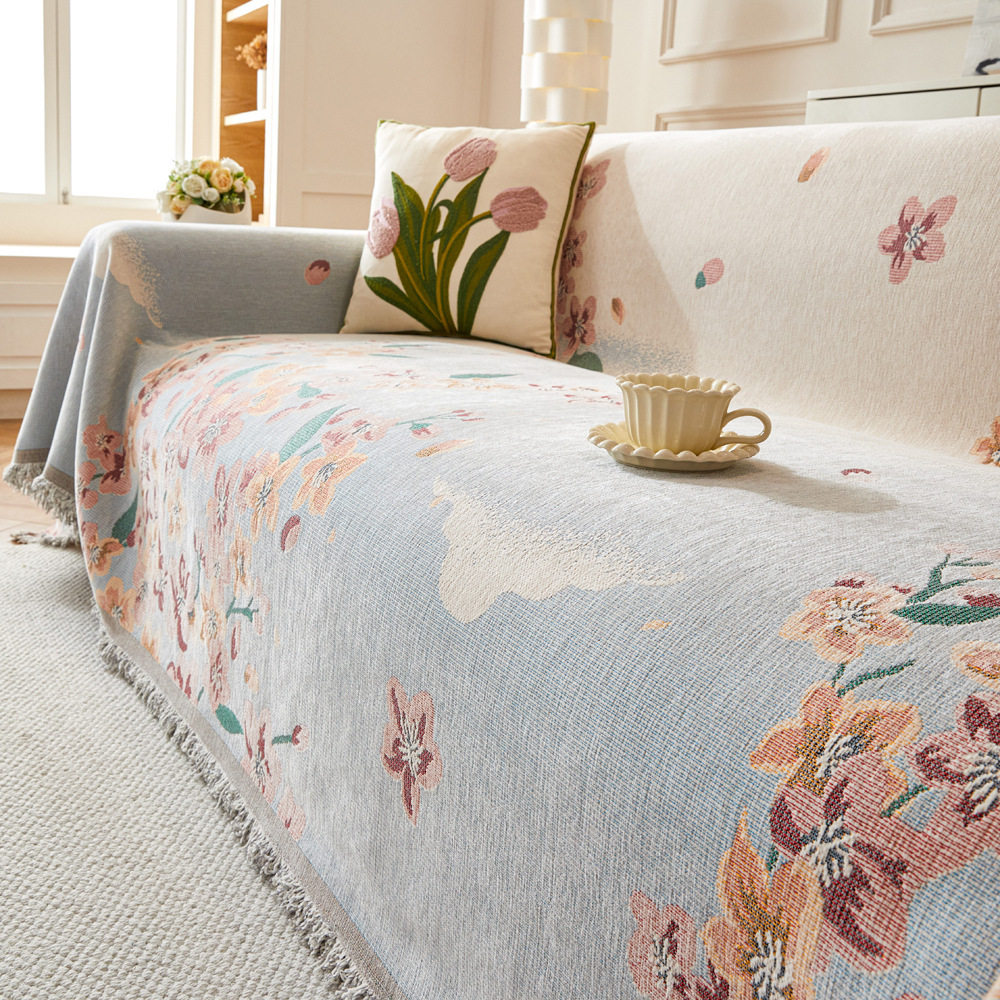 美式沙发盖布高级感四季通用全包防尘可铺可盖雪尼尔防猫抓盖巾毯