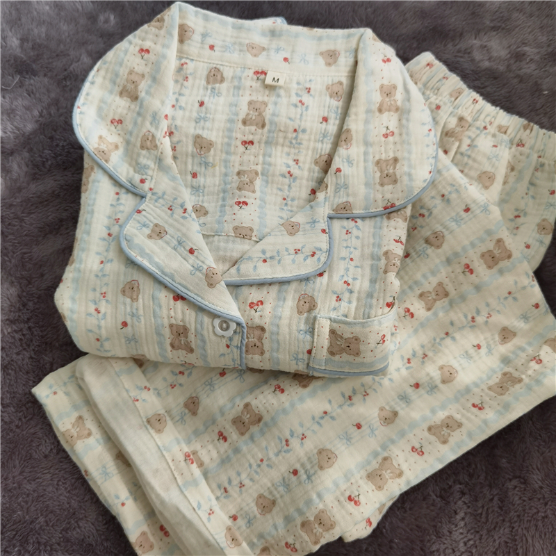 清新治愈小熊，长袖睡衣