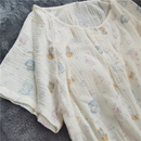 带胸垫 睡裙防凸点不尴尬纯棉双层纱布短袖 裙子家居服裙短裙夏季