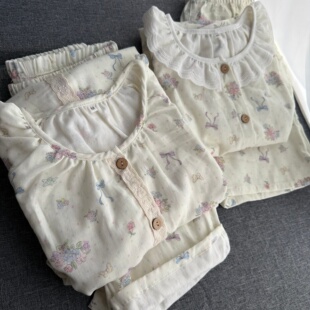 新品，清新爱丽丝花园睡衣碎花家居服短袖长袖薄款春夏套装