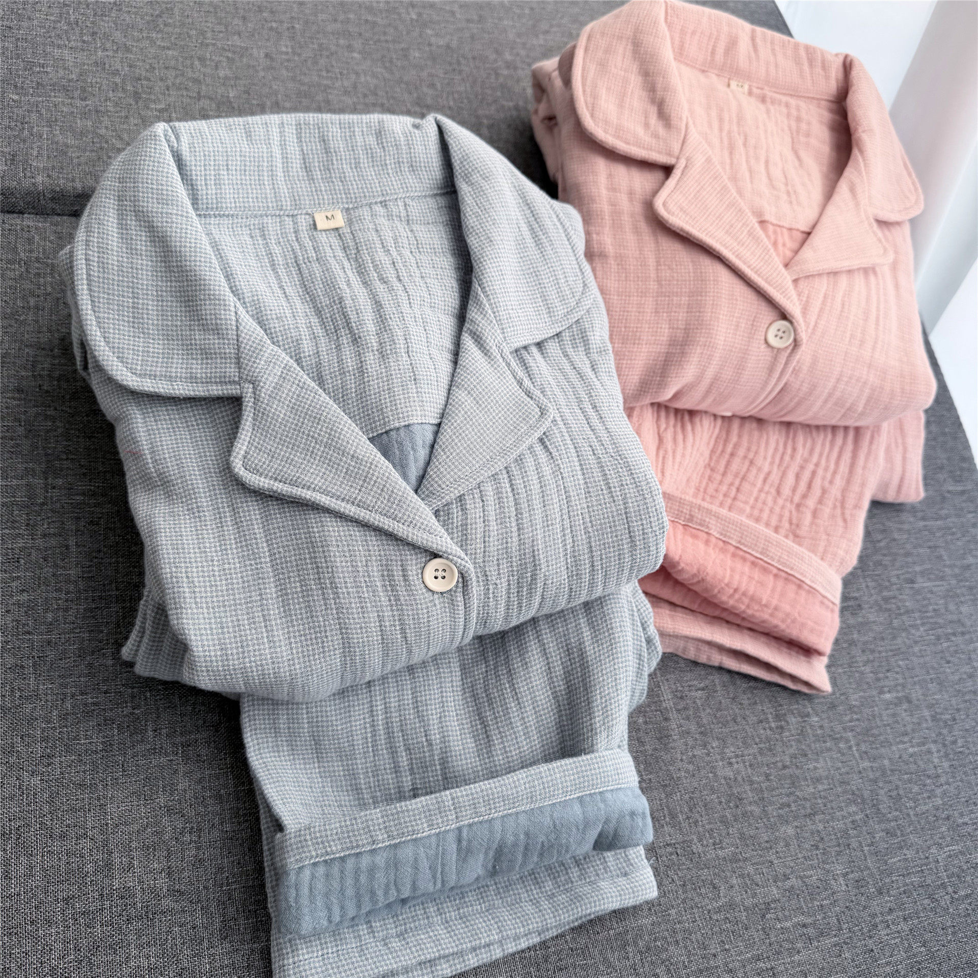 女纯棉四层纱布睡衣内里包边长袖长裤水洗棉纱柔软秋季复古小格子,女士内衣/男士内衣/家居服,睡衣/家居服套装,淘宝优惠券,粉丝福利购,淘宝优惠卷