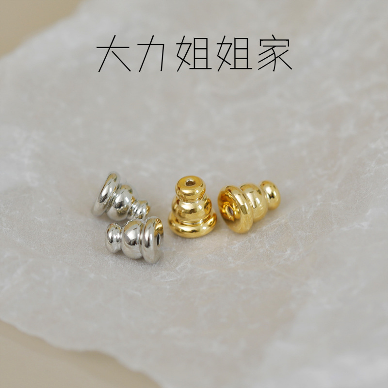 子弹头耳堵银色镀金耳环