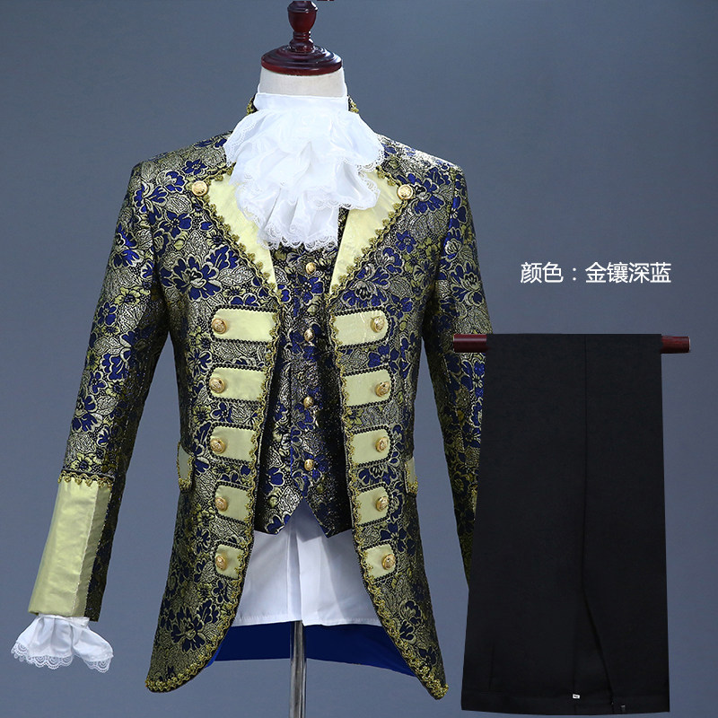 유럽 ??남성 코트 드레스 공연 의상 PRINCE CHARMING 무대 복고풍 유럽 드라마 공연 의상 성인 버전
