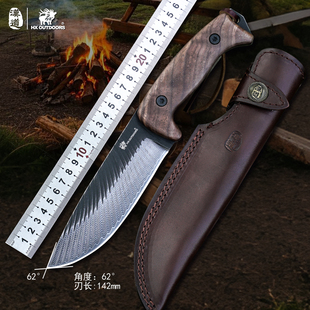 汉道大马士革纹钢丛林砍柴刀高硬度锋利劈柴刀野外砍树伐木开路刀