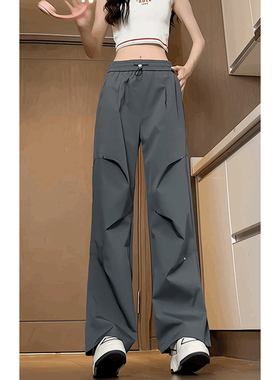 OCW潮牌 美式防水拼接休闲裤男2026春秋新款青少年学生宽松长裤子