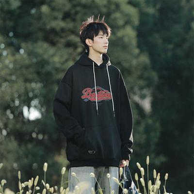 OCW潮牌 美式连帽卫衣男2025春季新款青少年学生宽松百搭休闲上衣