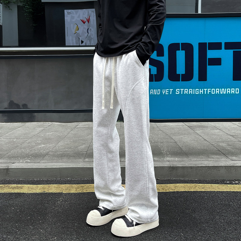OCW潮牌 美式休闲卫裤男2026秋冬新款青少年宽松直筒运动加绒长裤