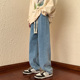 青少年学生九分裤 OCW潮牌 男美式 高街直筒休闲长裤 2026春季 牛仔裤